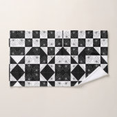 Monochrome checkboard en florale glamour Pattern Bad Handdoek (Handdoek)