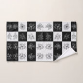 Monochrome checkboard FLowers Elegant patroon Bad Handdoek (Handdoek)