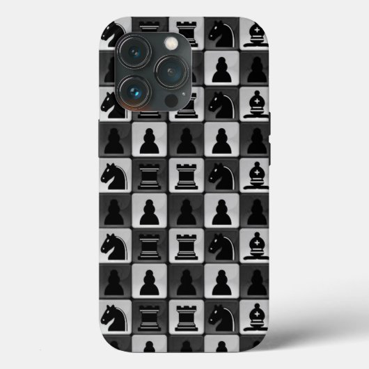 Monochrome Chess Pattern Case-Mate iPhone Case (Achterkant)
