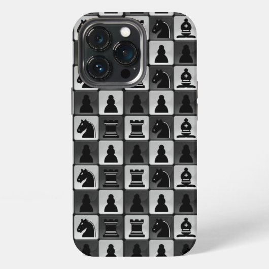 Monochrome Chess Pattern iPhone Hoesje (Achterkant)