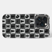 Monochrome Chess Pattern iPhone Hoesje (Achterkant horizontaal)
