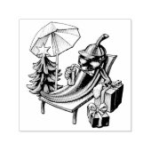 Monochrome Chilling Christmas Chili karakter Zelfinktende Stempel (Design)