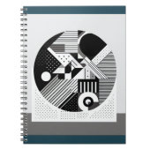 Monochrome Circle Design Notitieboek (Voorkant)