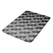 Monochrome cirkels: Abstract zwart wit en grijs, Badmat (Gekanteld)