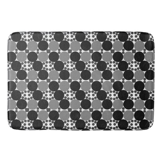 Monochrome cirkels: Abstract zwart wit en grijs, Badmat (Voorkant)