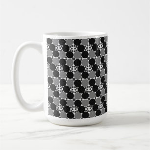 Monochrome Cirkels: Abstract Zwart Wit En Grijs, Koffiemok
