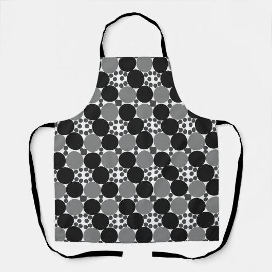Monochrome Cirkels: Abstract Zwart Wit En Grijs, Schort (Voorkant)