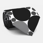 Monochrome cirkels: Abstract zwart wit en grijs, Stropdas (Opgerold)