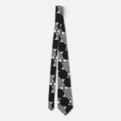 Monochrome cirkels: Abstract zwart wit en grijs, Stropdas (Achterkant)
