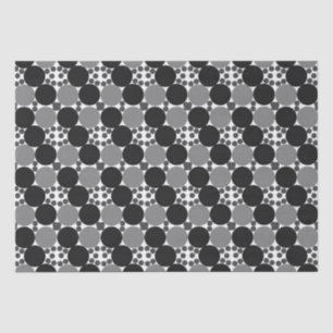 Monochrome cirkels: Abstract zwart wit en grijs, Tissuepapier