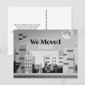 Monochrome City Skyline We hebben de aankondiging  Briefkaart (Voorkant / Achterkant)