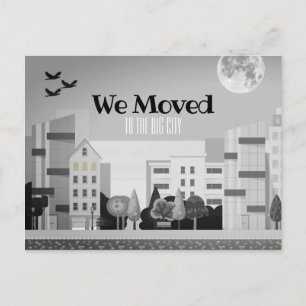 Monochrome City Skyline We hebben de aankondiging  Briefkaart