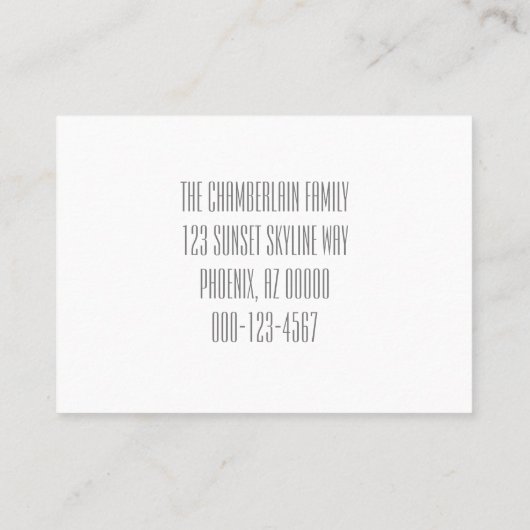 Monochrome City Skyline We hebben een nieuw adres  Visitekaartje (Achterkant)