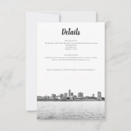 Monochrome Cleveland Skyline Details Kaart