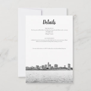 Monochrome Cleveland Skyline Details Kaart
