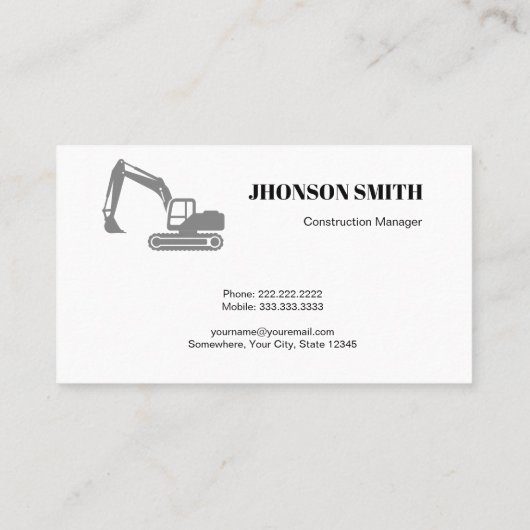 Monochrome concept zware apparatuur constructie visitekaartje (Achterkant)