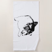 Monochrome Corgi-helderheid Strandlaken (Voorkant)