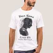 Monochrome Cyber Mens – Aangepaste Naam Fout 404 T-shirt (Voorkant)