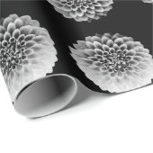 Monochrome Dahlia Cadeaupapier (Rol Hoek)