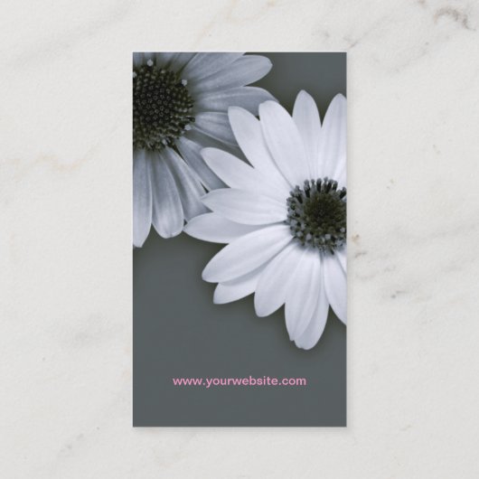 Monochrome Daisies visitekaartje (Achterkant)