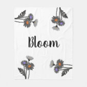 Monochrome Daisys Bloom Fleece Deken (Voorkant)
