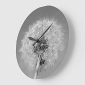 Monochrome Dandelion Clock Grote Klok (Hoek)