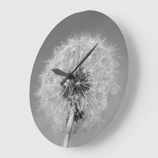 Monochrome Dandelion Clock Grote Klok (Hoek)