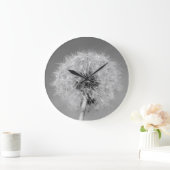 Monochrome Dandelion Clock Grote Klok (Huis)