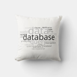 Monochrome database Word Cloud v2 Kussen