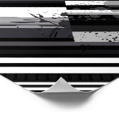 Monochrome Diagonale Abstracte Poster (Hoek)