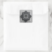 Monochrome Diamant Grid Architecturale Laag Vierkante Sticker (Tas)