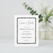 Monochrome Diamanten Frame Save the Date Kaart (Staand voorkant)
