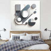 Monochrome Dimensional Balance Canvas Afdruk (Insitu (Slaapkamer))