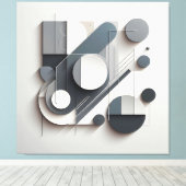 Monochrome Dimensional Balance Canvas Afdruk (Insitu (Houten vloer))