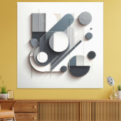 Monochrome Dimensional Balance Canvas Afdruk (Insitu (Woonkamer))