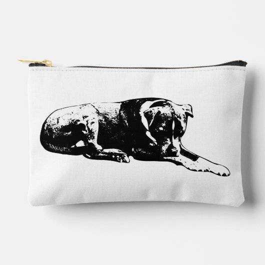 Monochrome Dog Zip Pouch Etui (Voorkant)