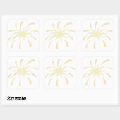 Monochrome Doodle Burst Vierkante Sticker (Vel)