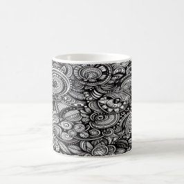 Monochrome Doodle Mok – Een met de Hand Getekende 