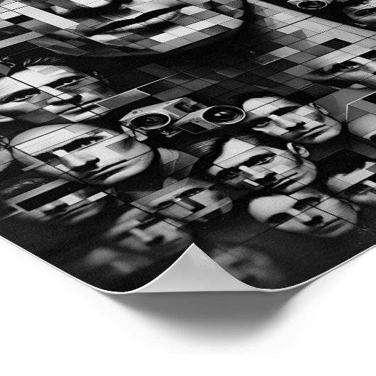 Monochrome dystopische controle - gefragmenteerde poster (Hoek)