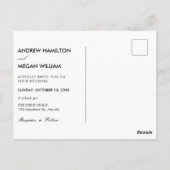 Monochrome Eenvoudige Elegante Liefde Fotobruiloft Briefkaart (Achterkant)