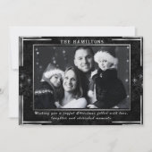 Monochrome Elegante Zwart-Wit Vakantie kaart (Voorkant)