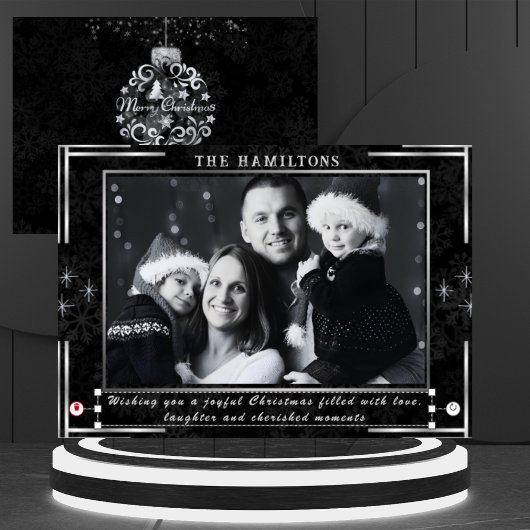 Monochrome Elegante Zwart-Wit Vakantie kaart