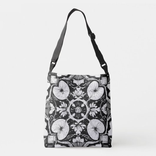 "Monochrome elegantie: grafisch Tas"Tas Crossbody Tas (Achterkant)