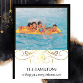 Monochrome Elegantie Zwart-wit gouden folie Kaart