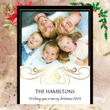 Monochrome Elegantie Zwart-wit gouden folie Kaart