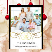 Monochrome Elegantie Zwart-wit gouden folie Kaart