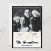 Monochrome Elegantie Zwart-wit Vakantie Kaart (Voorkant)