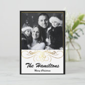 Monochrome Elegantie Zwart-wit Vakantie Kaart (Staand voorkant)