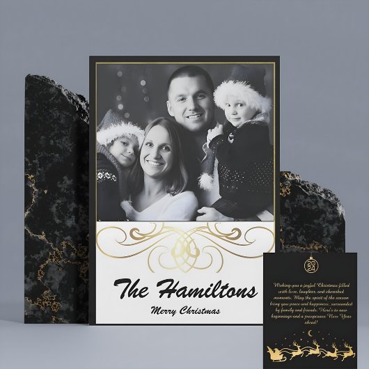 Monochrome Elegantie Zwart-wit Vakantie Kaart