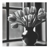 Monochrome elegantie: zwart witte tulp stilleven kubus (Voorkant)